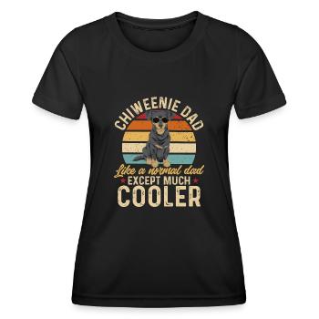 Chiweenie Chien - T-shirt sport Femme - noir - Devant - AI Model Female 172 light (172cm)