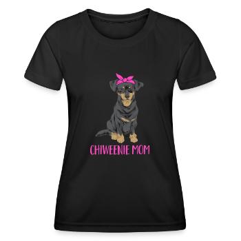 Chiweenie Chien - T-shirt sport Femme - noir - Devant - AI Model Female 172 light (172cm)