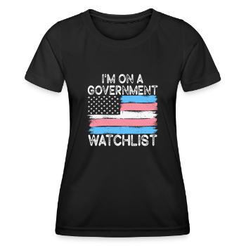 Je suis sur une liste de surveillance du gouvernement - T-shirt sport Femme - noir - Devant - AI Model Female 172 light (172cm)
