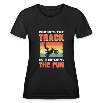 Wo die Strecke ist, da ist auch der Spaß - Frauen Funktions-T-Shirt - Schwarz - Vorne - AI Model Female 172 light (172cm)