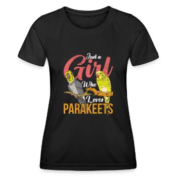 Nur ein Mädchen das Sittiche liebt Vogel Sittich - Frauen Funktions-T-Shirt - Schwarz - Vorne - AI Model Female 172 light (172cm)