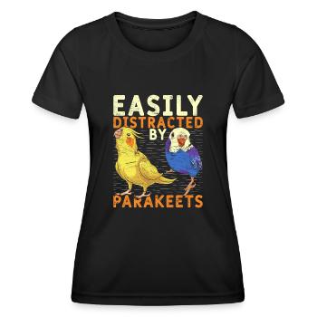 Vogelliebhaber Leicht abgelenkt von Sittichen - Frauen Funktions-T-Shirt - Schwarz - Vorne - AI Model Female 172 light (172cm)