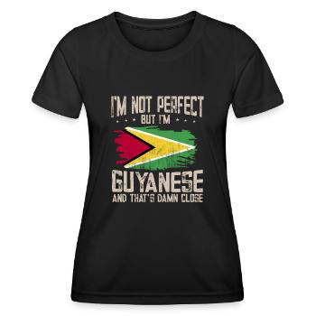 Guyana Flag Guyanais Guyanais - T-shirt sport Femme - noir - Devant - AI Model Female 172 light (172cm)