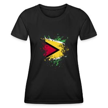 Guyana Flag Guyanais Guyanais - T-shirt sport Femme - noir - Devant - AI Model Female 172 light (172cm)