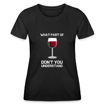 Dégustation de vin - Le vin est ma couleur préférée - T-shirt sport Femme - noir - Devant - AI Model Female 172 light (172cm)