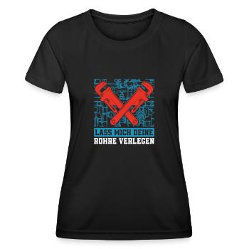 Rohrleitungsbauer Komisch - Frauen Funktions-T-Shirt - Schwarz - Vorne - AI Model Female 172 light (172cm)