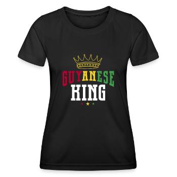 Guyana Flag Guyanais Guyanais - T-shirt sport Femme - noir - Devant - AI Model Female 172 light (172cm)