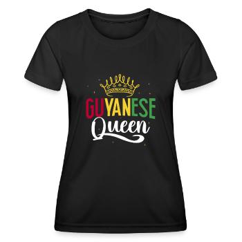 Guyana Flag Guyanais Guyanais - T-shirt sport Femme - noir - Devant - AI Model Female 172 light (172cm)