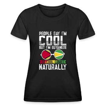 Guyana Flag Guyanais Guyanais - T-shirt sport Femme - noir - Devant - AI Model Female 172 light (172cm)