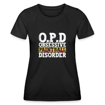 Équipe de paintball trouble obsessionnel-compulsif - T-shirt sport Femme - noir - Devant - AI Model Female 172 light (172cm)