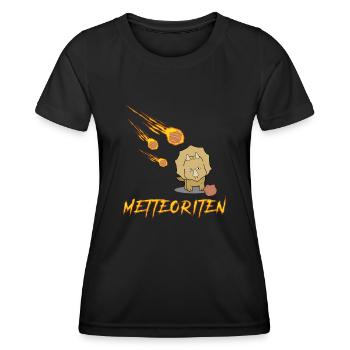 Mettbällchen Dinosaurier Hackfleisch - Frauen Funktions-T-Shirt - Schwarz - Vorne - AI Model Female 172 light (172cm)