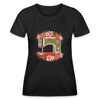 Nähmaschine Handarbeit Näherin Geschenk Nähen - Frauen Funktions-T-Shirt - Schwarz - Vorne - AI Model Female 172 light (172cm)