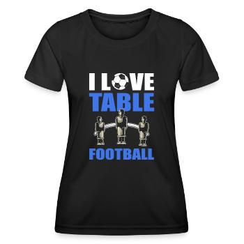 Tischfußball Ich liebe Tischfußball - Frauen Funktions-T-Shirt - Schwarz - Vorne - AI Model Female 172 light (172cm)