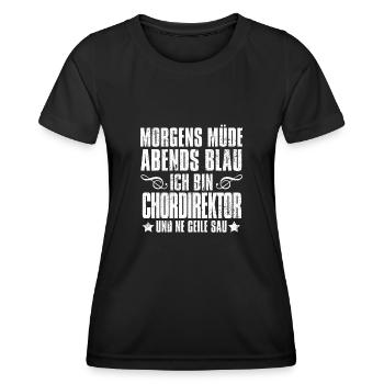 Chorleiter Morgens Mde Abends Blau - Frauen Funktions-T-Shirt - Schwarz - Vorne - AI Model Female 172 light (172cm)