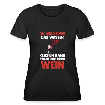 Da mir keiner das Wasser reichen kann reicht mir e - Frauen Funktions-T-Shirt - Schwarz - Vorne - AI Model Female 172 light (172cm)
