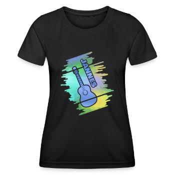 Gitarrenspielen Jannes - Frauen Funktions-T-Shirt - Schwarz - Vorne - AI Model Female 172 light (172cm)