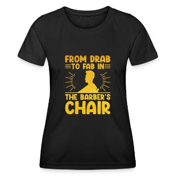 Coiffeur Coiffeur Coiffeur Coiffure Coiffure - T-shirt sport Femme - noir - Devant - AI Model Female 172 light (172cm)