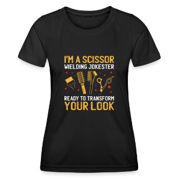 Coiffeur Coiffeur Coiffeur Coiffure Coiffure - T-shirt sport Femme - noir - Devant - AI Model Female 172 light (172cm)