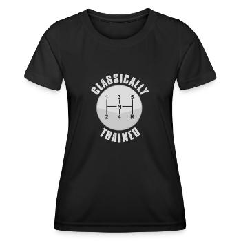 Transmission manuelle Changement de vitesse Transmission manuelle - T-shirt sport Femme - noir - Devant - AI Model Female 172 light (172cm)