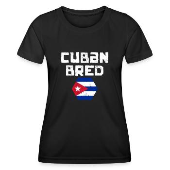 Cuban Bred Awesome Cuban Flag Pan Cubano For The - Women's Functional T-Shirt - black - Front - AI Model Female 172 light (172cm)