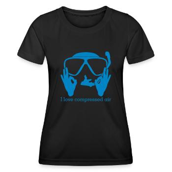 Tauchen Gerätetauchen Taucher - Frauen Funktions-T-Shirt - Schwarz - Vorne - AI Model Female 172 light (172cm)