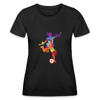 Splash Art Football Football féminin Couleur Splash - T-shirt sport Femme - noir - Devant - AI Model Female 172 light (172cm)