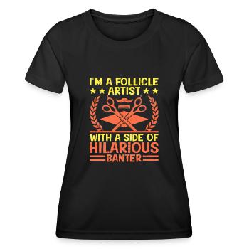 Friseur Friseur Hairapist Haarstyling Haare - Frauen Funktions-T-Shirt - Schwarz - Vorne - AI Model Female 172 light (172cm)
