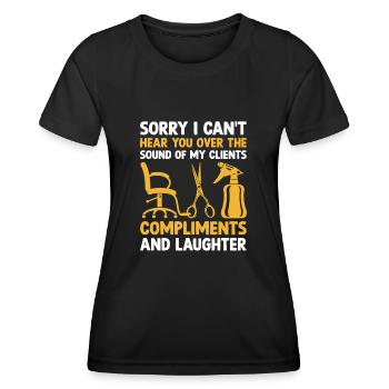 Coiffeur Coiffeur Coiffeur Coiffure Coiffure - T-shirt sport Femme - noir - Devant - AI Model Female 172 light (172cm)