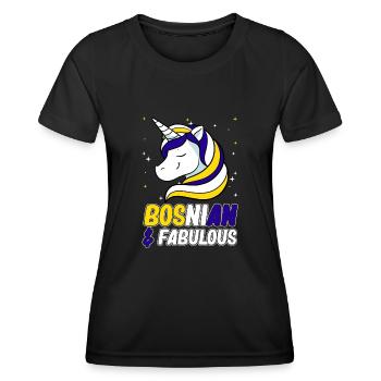 Bosnie-Herzégovine Drapeau Bosnie - T-shirt sport Femme - noir - Devant - AI Model Female 172 light (172cm)