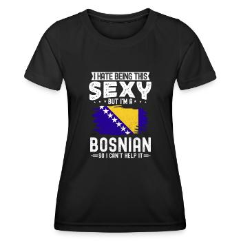 Bosnie-Herzégovine Drapeau Bosnie - T-shirt sport Femme - noir - Devant - AI Model Female 172 light (172cm)