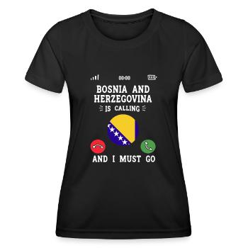 Bosnie-Herzégovine Drapeau Bosnie - T-shirt sport Femme - noir - Devant - AI Model Female 172 light (172cm)