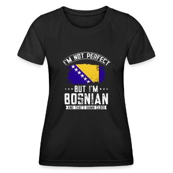 Bosnie-Herzégovine Drapeau Bosnie - T-shirt sport Femme - noir - Devant - AI Model Female 172 light (172cm)