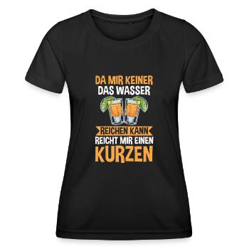 Da mir keiner das Wasser reichen kann reicht mir e - Frauen Funktions-T-Shirt - Schwarz - Vorne - AI Model Female 172 light (172cm)