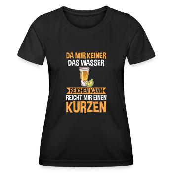 Da mir keiner das Wasser reichen kann reicht mir e - Frauen Funktions-T-Shirt - Schwarz - Vorne - AI Model Female 172 light (172cm)