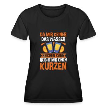 Da mir keiner das Wasser reichen kann reicht mir e - Frauen Funktions-T-Shirt - Schwarz - Vorne - AI Model Female 172 light (172cm)
