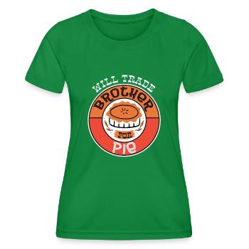 Lustige Kürbiskuchen Bruder Kuchen Liebhaber - Frauen Funktions-T-Shirt - Kelly Green - Vorne - AI Model Female 172 dark (172cm)