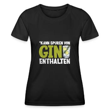 Kann spuren von Gin enthalten Verkostung GIN - Frauen Funktions-T-Shirt - Schwarz - Vorne - AI Model Female 172 light (172cm)