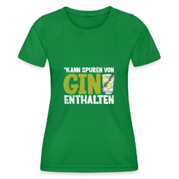 Kann spuren von Gin enthalten Verkostung GIN - Frauen Funktions-T-Shirt - Kelly Green - Vorne - AI Model Female 172 dark (172cm)