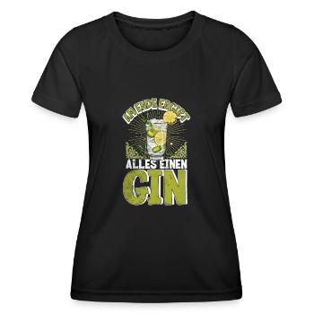 Am ende ergibt alles einen Gin - Frauen Funktions-T-Shirt - Schwarz - Vorne - AI Model Female 172 light (172cm)