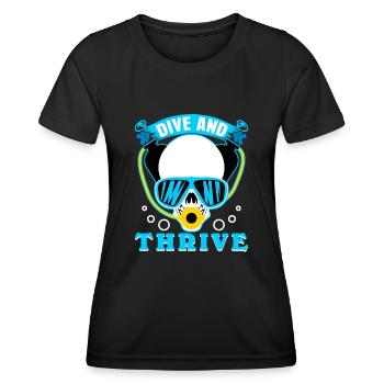Diver Diving GogglesDiving - Women's Functional T-Shirt - black - Front - AI Model Female 172 light (172cm)