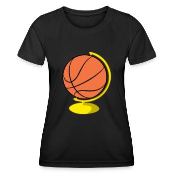 Basketballspieler Weltkugel - Frauen Funktions-T-Shirt - Schwarz - Vorne - AI Model Female 172 light (172cm)