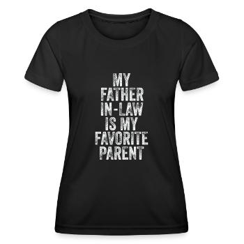 Mein Schwiegervater ist mein Lieblingselternteil - Frauen Funktions-T-Shirt - Schwarz - Vorne - AI Model Female 172 light (172cm)
