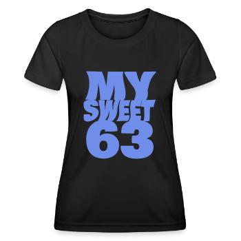 Sweet 63 - Frauen Funktions-T-Shirt - Schwarz - Vorne - AI Model Female 172 light (172cm)