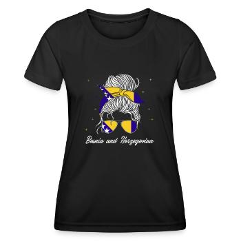 Bosnie-Herzégovine Drapeau Bosnie - T-shirt sport Femme - noir - Devant - AI Model Female 172 light (172cm)