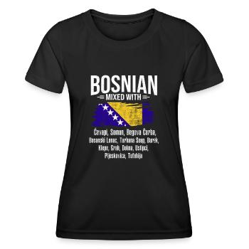 Bosnie-Herzégovine Drapeau Bosnie - T-shirt sport Femme - noir - Devant - AI Model Female 172 light (172cm)