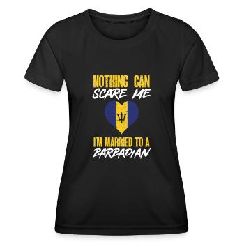 Drapeau de la Barbade Bayan barbadien - T-shirt sport Femme - noir - Devant - AI Model Female 172 light (172cm)