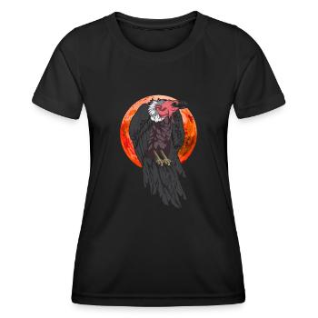 Raubvogel Aasfresser Tier Geschenk Vollmond Geier - Frauen Funktions-T-Shirt - Schwarz - Vorne - AI Model Female 172 light (172cm)