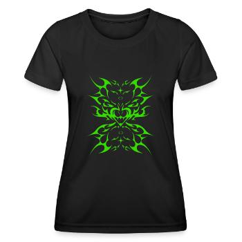 Cool Demon Heart Cyber Sigil Cybersigilism Tribal - Women's Functional T-Shirt - black - Front - AI Model Female 172 light (172cm)