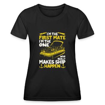 I'm the First Officer Funny Boating Lake - Women's Functional T-Shirt - black - Front - AI Model Female 172 light (172cm)