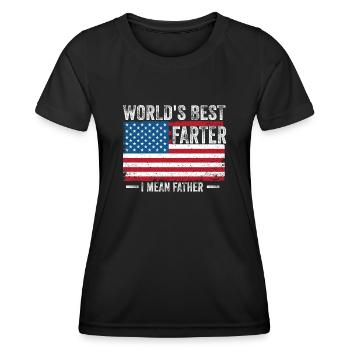 World's Best Farter I Mean Father - Women's Functional T-Shirt - black - Front - AI Model Female 172 light (172cm)